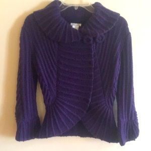 Oscar de la Renta Purple Cashmere Short sweater Sz Small. Vintage and gorgeous!